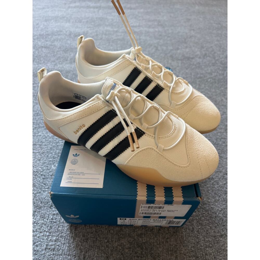 NIB Adidas x Bad Bunny Ballerina JQ9229 Mens Off White Black Sneakers Shoes Sz 8
